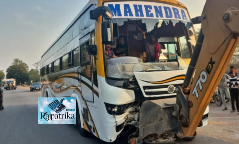 राजपत्रिका : ट्रक को ओवरटेक कर यात्री बस में जा घुसा युवक, मौके पर ही युवक की मौत KSHITITECH