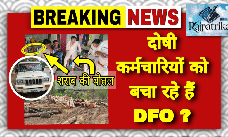 राजपत्रिका : शराब पीते पकड़े गए कर्मचारियों पर DFO की नरमी, डॉक्टरी पुष्टि के बाद भी दोषियों को संरक्षण KSHITITECH