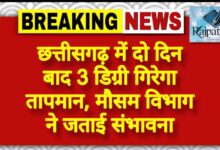 राजपत्रिका : छत्तीसगढ़ में दो दिन बाद 3 डिग्री गिरेगा तापमान, मौसम विभाग ने जताई संभावना KSHITITECH