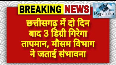 राजपत्रिका : छत्तीसगढ़ में दो दिन बाद 3 डिग्री गिरेगा तापमान, मौसम विभाग ने जताई संभावना KSHITITECH