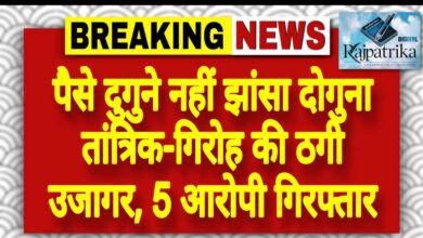 राजपत्रिका : पैसे दुगुने नहीं झांसा दोगुना तांत्रिक-गिरोह की ठगी उजागर, 5 आरोपी गिरफ्तार KSHITITECH