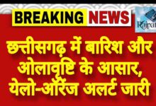 राजपत्रिका : छत्तीसगढ़ में बारिश और ओलावृष्टि के आसार, येलो-ऑरेंज अलर्ट जारी KSHITITECH